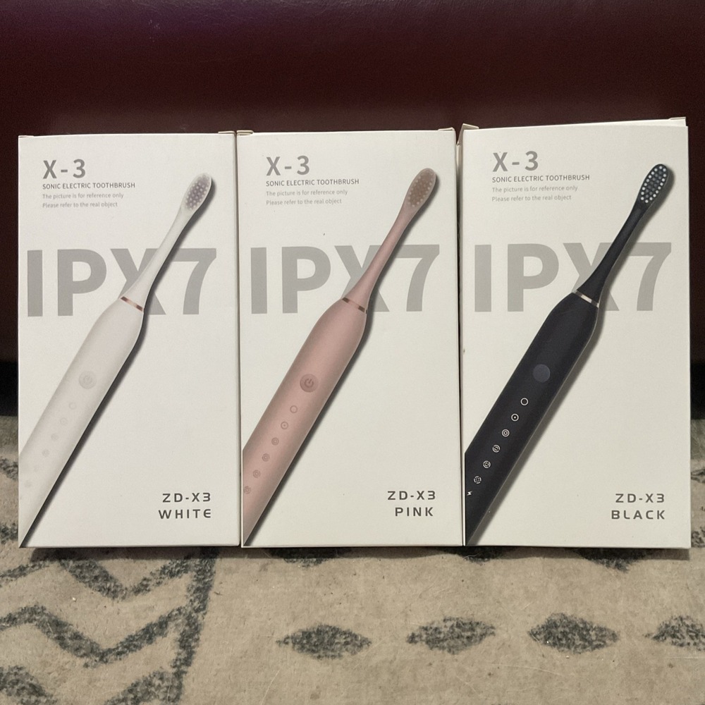 3 Sonic New Rechargeable Electric Toothbrush White,Black &Pink  Same Day Shippin